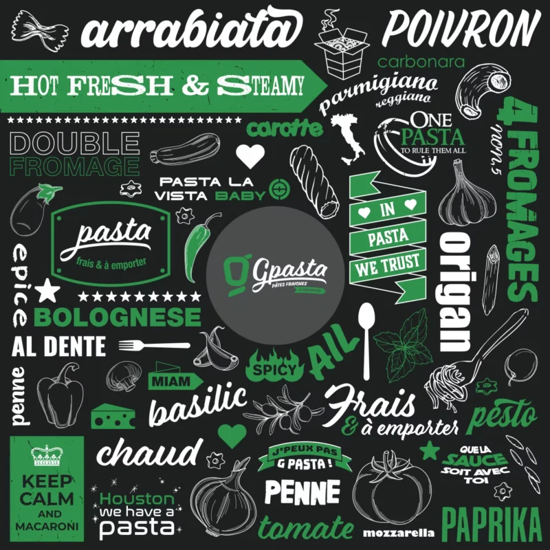 Branding pour GPasta, concept food urbain