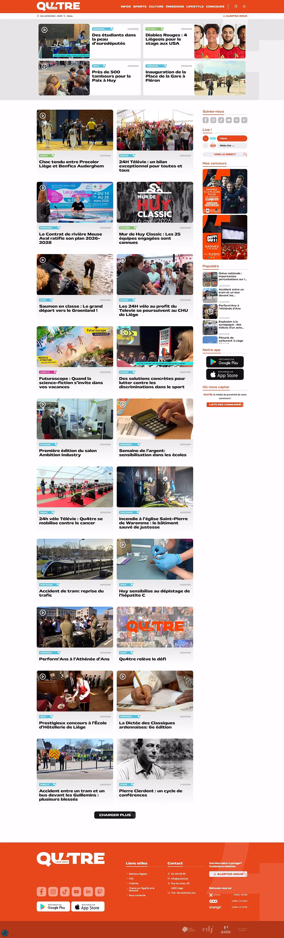 Redesign of the Qu4tre Liège Media website - After