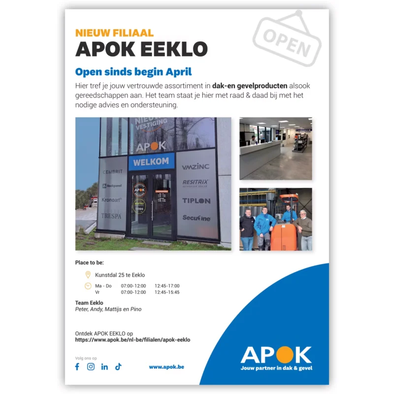 Support marketing pour un distributeur de matériau